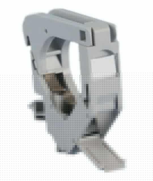 Крепление FP-IE-DIN-KJ-1-GY для Keystone Jack на DIN-рейку в распред. щиты для пром. решен. без бок. крышек шир. 18мм Hyperline 237926