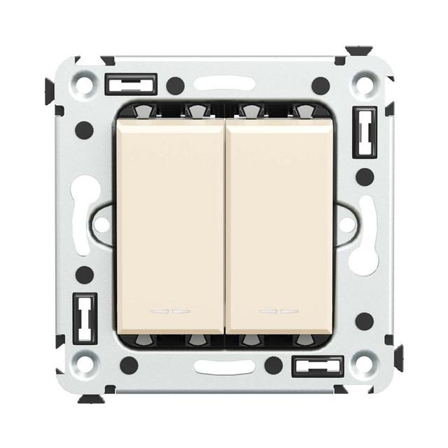 Выключатель 2-кл. 2мод. СП Avanti "Ванильная дымка" 16А IP20 беж. DKC 4405104