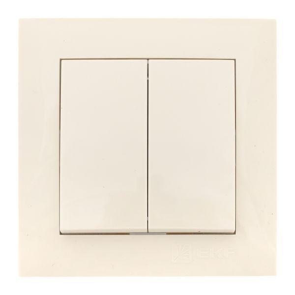 Выключатель 2-кл. СП Валенсия 10А IP20 крем. PROxima EKF EWV10-023-20