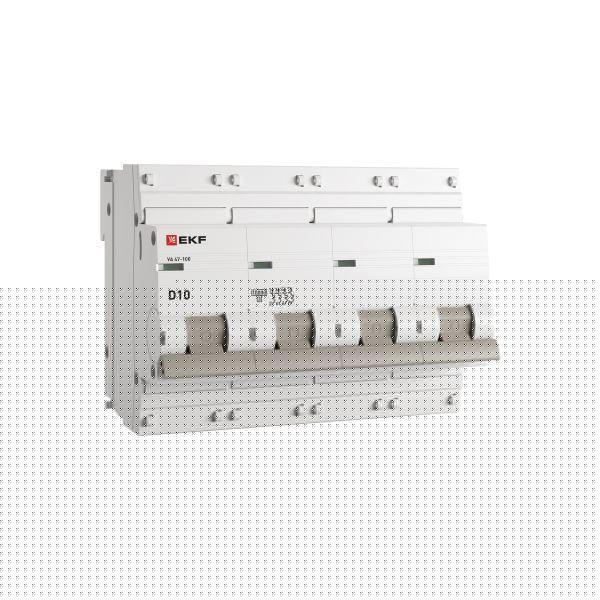 Выключатель автоматический модульный 4п D 10А 10кА ВА 47-100 PROxima EKF mcb47100-4-10D-pro