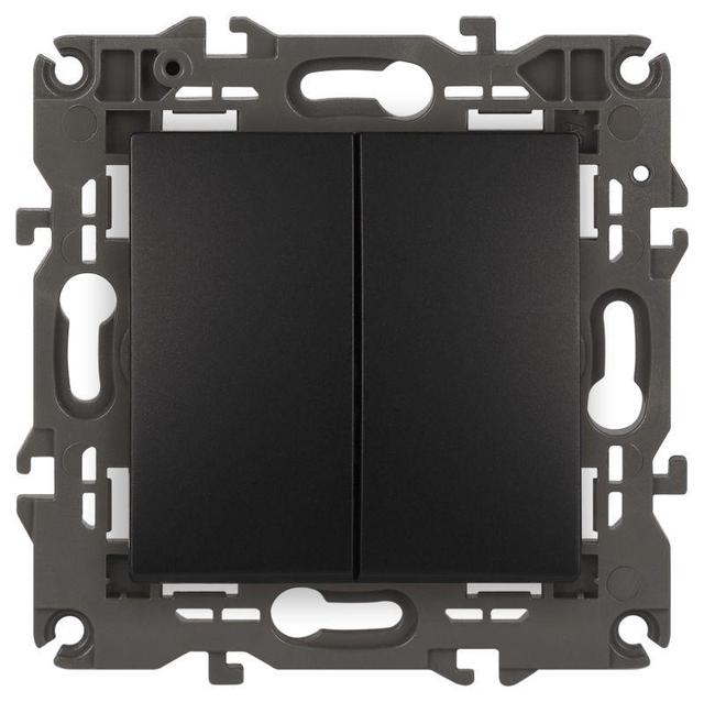 Переключатель 2-кл. СП Elegance 14-1106-05 10А IP20 250В 10AX механизм антрацит Эра Б0034247