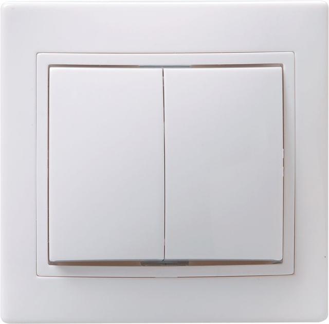 Выключатель 2-кл. 1п СП Кварта 10А IP20 ВС10-2-0-КБ керамич. осн. бел. IEK EVK20-K01-10-K