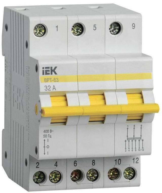 Выключатель-разъединитель трехпозиционный 3п ВРТ-63 32А IEK MPR10-3-032