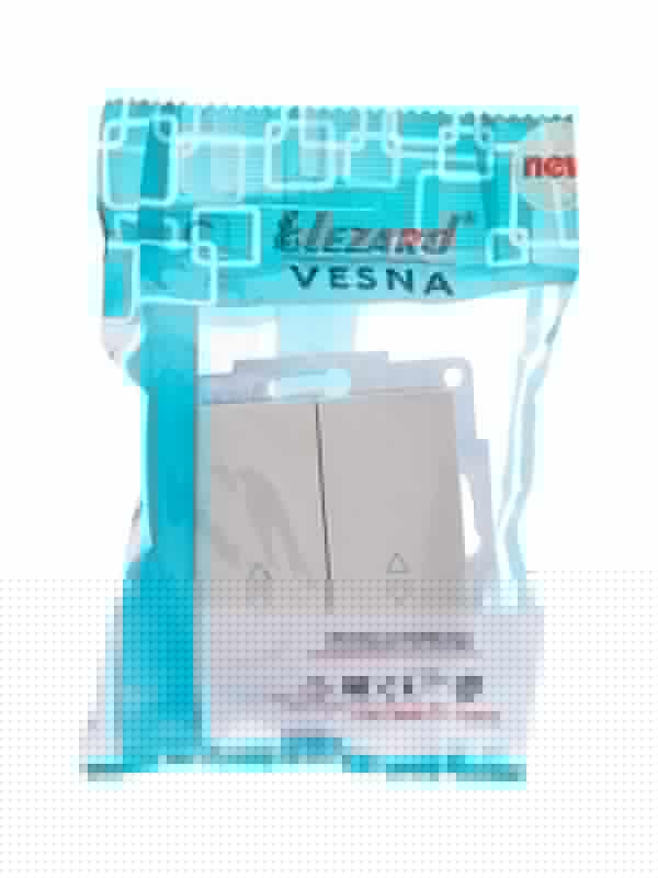 Переключатель проходной 2-кл. СП Vesna механизм крем. LEZARD 742-0388-106