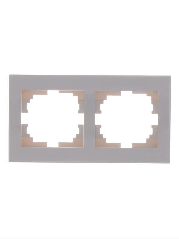 Рамка 2-м Rain горизонт. с боковой вставкой крем. LEZARD 703-0303-147