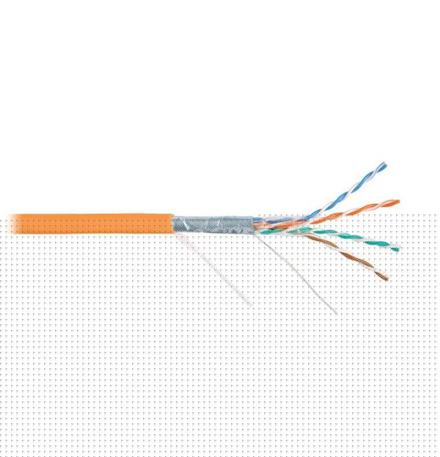 Кабель F/UTP кат.5E (класс D) 4 пары 24 AWG (0.50мм) тест по ISO/IEC 100МГц ож BC чистая медь внутр. LSZH нг(А)-HFLTx оранж. (уп.305м) NIKOLAN NKL 4200C-OR