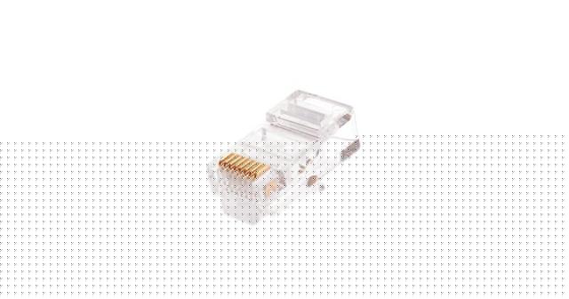 Коннектор RJ45 (8P8C) под витую пару кат.5E (класс D) неэкранир. 100МГц покрытие 6мкд под мж кабель круглый ввод (уп.100шт) NIKOMAX NMC-RJ88RE06UD1-100