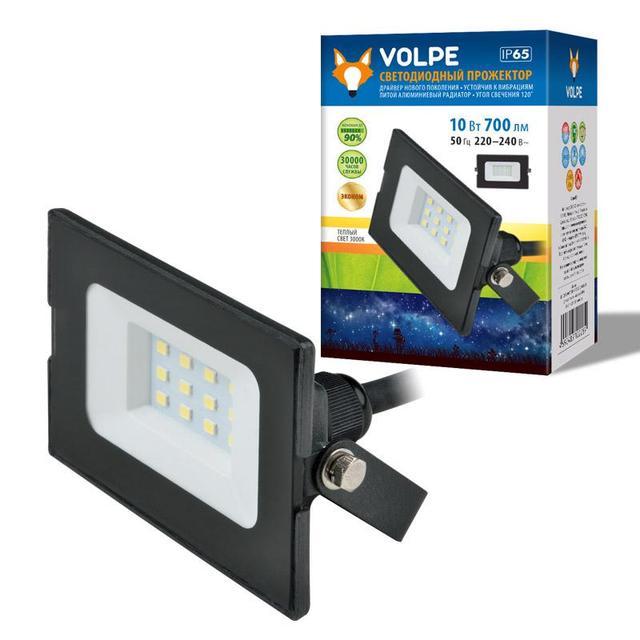 Прожектор светодиодный ULF-Q513 10W/3000K IP65 220-240В BLACK корпус черн. Volpe UL-00005801